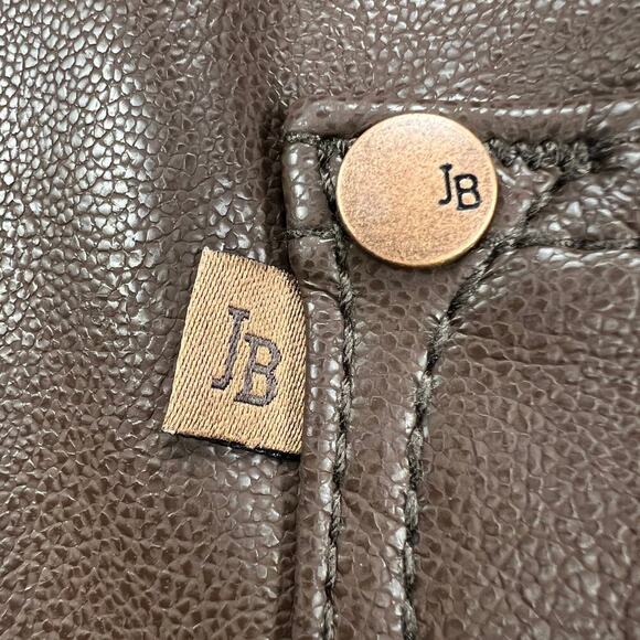 Judy Blue Vegan Faux Leather Tummy Control Top Straight Leg Brown Pants Size 18W - Picture 13 of 16